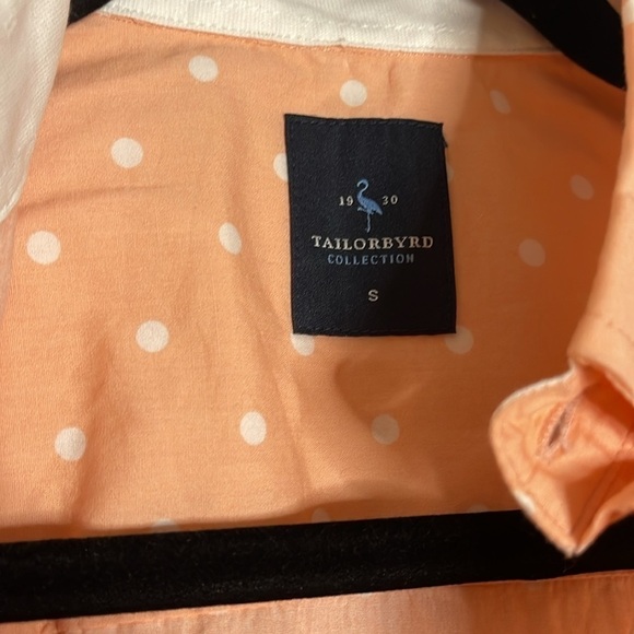 TAILORBYRD COLLECTION CORAL POLKA DOT BUTTON UP (S) - Picture 5 of 7